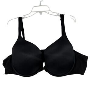 Cacique Boost Plunge Bra Size 46C Black Underwire Mesh Sides Molded Cups